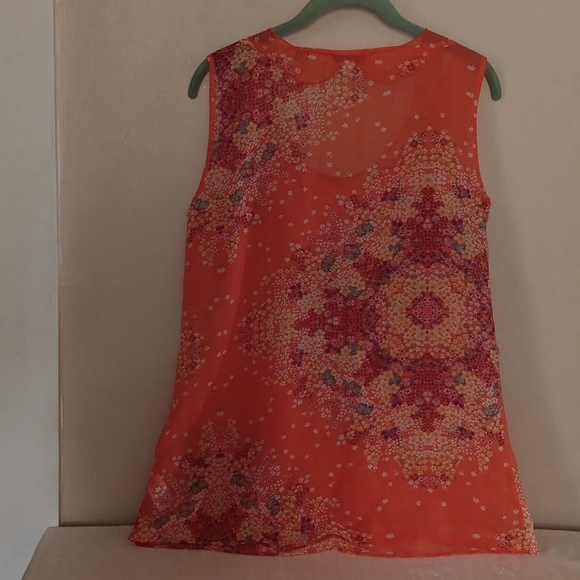CAbi Blouse Beautiful In Orange & Violet - Picture 8 of 10